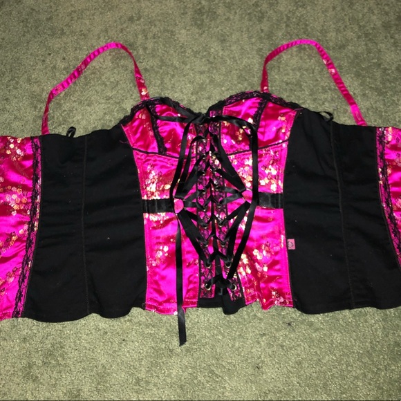 TRIPP NYC Black and Pink Floral Corset Top in size Large - Picture 10 of 10